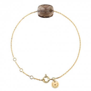 Morganne Bello Friandise Cushion Smoky Quartz Yellow Gold Bracelet