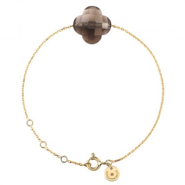 Morganne Bello Friandise Trèfle Smoked Quartz Yellow Gold Bracelet