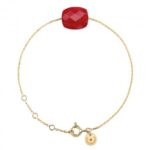 Bracelet Morganne Bello Friandise Coussin Quartz Rouge Or Jaune