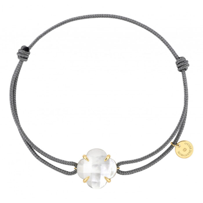 Bracelet Morganne Bello Victoria Cordon Grey White mother-of-pearl Yellow gold