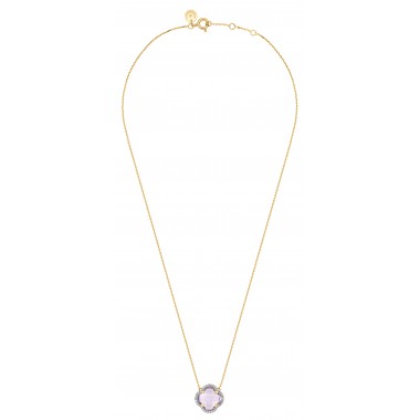 Necklace Morganne Bello Victoria Pink Amethyst Diamonds + Yellow Gold Diamonds