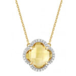 Collier Morganne Bello Victoria Diamants Citrine + Diamants Or Jaune