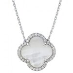 Collier Morganne Bello Victoria Diamants Nacre Blanche + Diamants Or Blanc