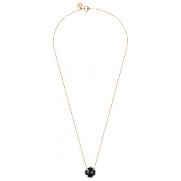 Necklace Morganne Bello Victoria  Diamonds Onyx + Rose Gold Diamonds