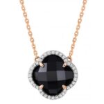 Necklace Morganne Bello Victoria  Diamonds Onyx + Rose Gold Diamonds