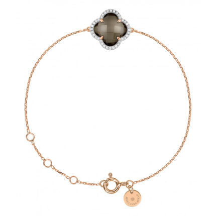 Morganne Bello Victoria Smoky Quartz Diamond + Rose Gold Diamond Bracelet