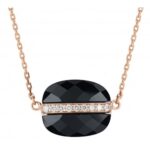 Collier Morganne Bello Aurore Onyx Et Diamants Or Rose