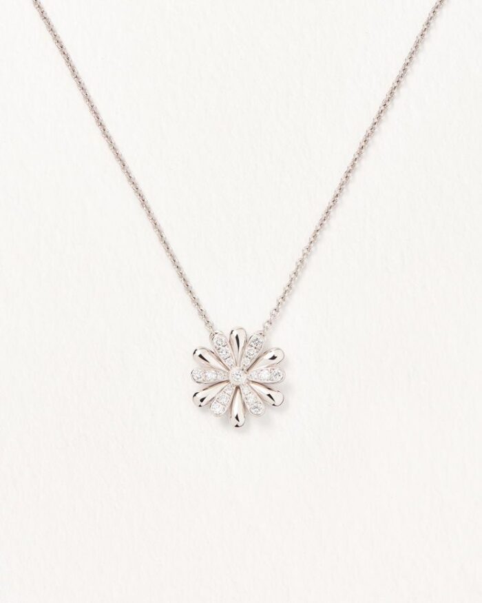 Collier Poiray Flower Diamants Or Blanc