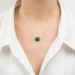 Collier Morganne Bello Friandise Coussin Agate Verte Or Blanc