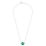 Necklace Morganne Bello Friandise  Trefoil Agate Green White Gold