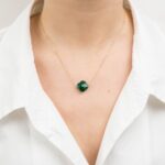 Necklace Morganne Bello Friandise  Trefoil Agate Green White Gold