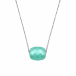 Collier Morganne Bello Friandise Coussin Amazonite Or Blanc