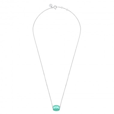 Necklace Morganne Bello Friandise Coussin Amazonite White Gold