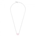 Collier Morganne Bello Friandise Coussin Quartz Rose Poudré Or Blanc