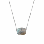 Collier Morganne Bello Friandise Coussin Labradorite Or Blanc