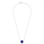 Collier Morganne Bello Friandise Trèfle Lapis Lazuli Or Blanc