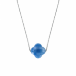 Collier Morganne Bello Friandise Trèfle Quartz Bleu Or Blanc