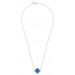 Collier Morganne Bello Friandise Trèfle Quartz Bleu Or Blanc