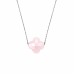 Necklace Morganne Bello Friandise  Trefoil Quartz Powder pink White gold