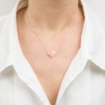 Necklace Morganne Bello Friandise  Trefoil Quartz Powder pink White gold