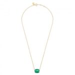 Collier Morganne Bello Friandise Coussin Agate Verte Or Jaune