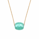 Collier Morganne Bello Friandise Coussin Amazonite Or Jaune