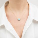 Collier Morganne Bello Friandise Coussin Amazonite Or Jaune