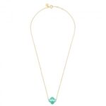 Collier Morganne Bello Friandise Trèfle Amazonite Or Jaune