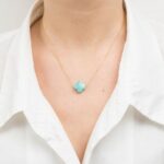 Collier Morganne Bello Friandise Trèfle Amazonite Or Jaune