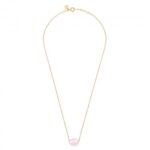 Collier Morganne Bello Friandise Coussin Quartz Rose Poudré Or Jaune