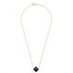 Collier Morganne Bello Friandise Trèfle Onyx Or Jaune