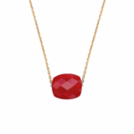 Collier Morganne Bello Friandise Coussin Quartz Rouge Or Jaune