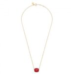 Collier Morganne Bello Friandise Coussin Quartz Rouge Or Jaune