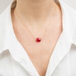 Collier Morganne Bello Friandise Coussin Quartz Rouge Or Jaune