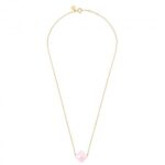 Collier Morganne Bello Friandise Trèfle Quartz Rose Poudré Or Jaune