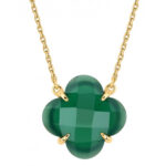 Collier Morganne Bello Victoria Agate Verte Or Jaune