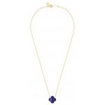 Collier Morganne Bello Friandise Trèfle Lapis Lazuli Or Jaune