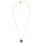 Collier Morganne Bello Victoria Agate Verte Or Jaune