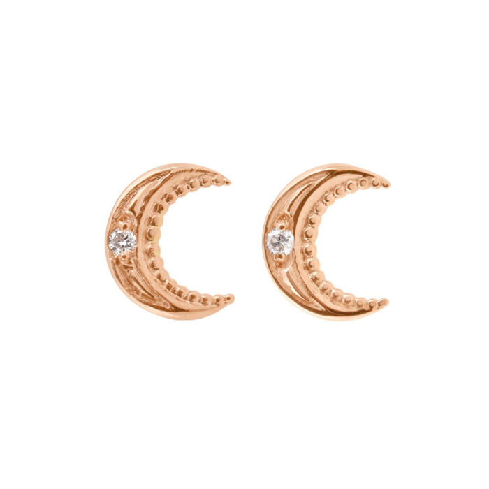 Boucles d'Oreilles gigi CLOZEAU Lune Diamants Or