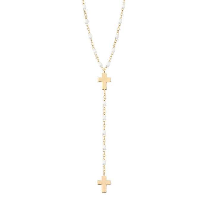 Collier gigi CLOZEAU Chapelet Croix Or 42cm