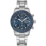 Montre Hamilton Khaki Aviation Converter Auto Chrono Cadran Bleu Bracelet Acier 44MM