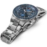 Montre Hamilton Khaki Aviation Converter Auto Chrono Cadran Bleu Bracelet Acier 44MM