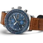 Montre Hamilton Khaki Aviation Converter Auto Chrono Cadran Bleu Bracelet Cuir 44MM