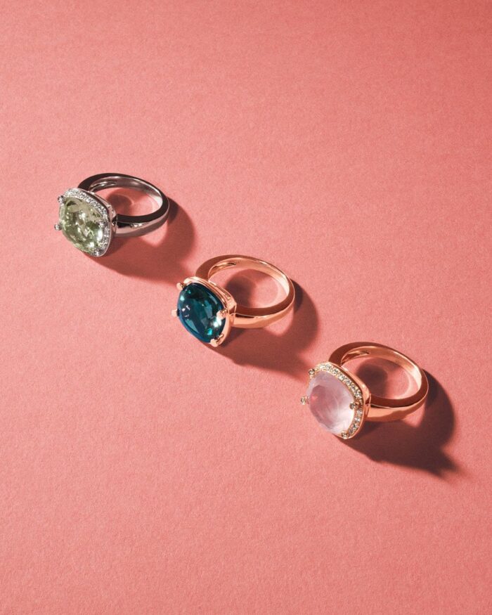 Bague Poiray Filles Antik Topaze Blue London Or Rose