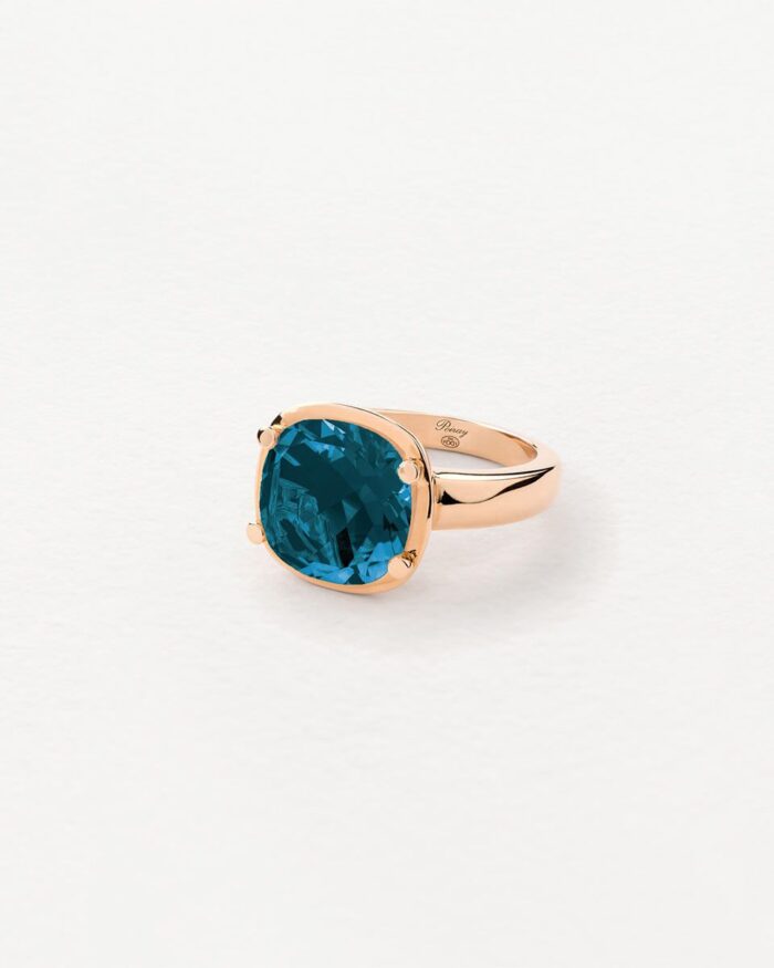 Bague Poiray Filles Antik Topaze Blue London Or Rose