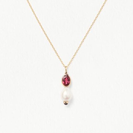 Collier Poiray Perles Précieuses Rhodolite Or Jaune