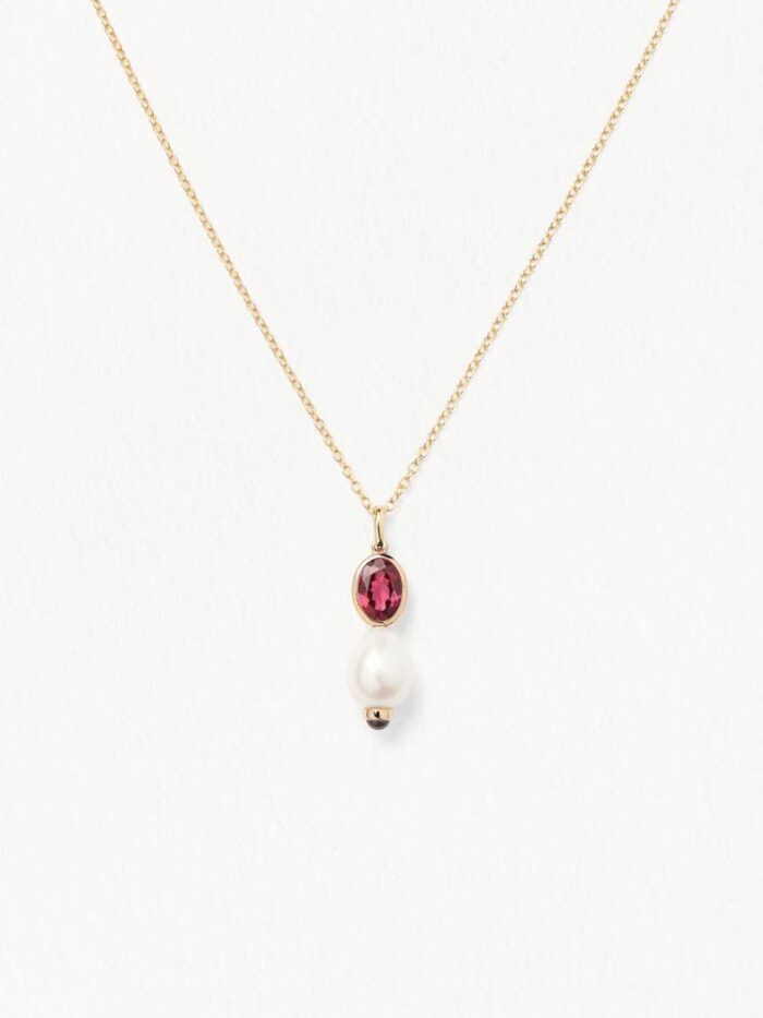 Collier Poiray Perles Précieuses Rhodolite Or Jaune