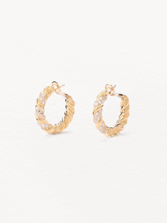 Boucles d'Oreilles Poiray Dune de Poiray Diamants Or Jaune