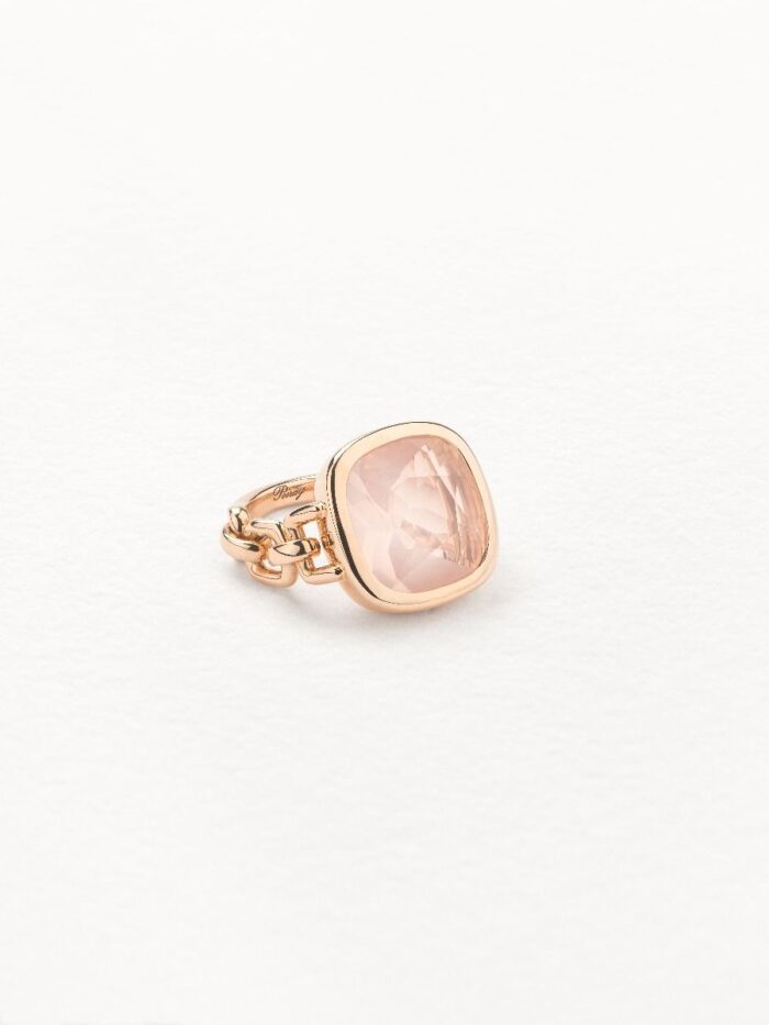 Bague Poiray Indrani Grand Modèle Quartz Rose Or Rose