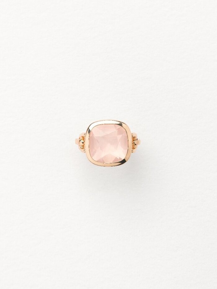 Bague Poiray Indrani Grand Modèle Quartz Rose Or Rose